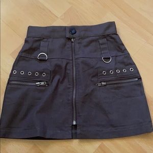 Carmar denim LF utility cargo front zip skirt